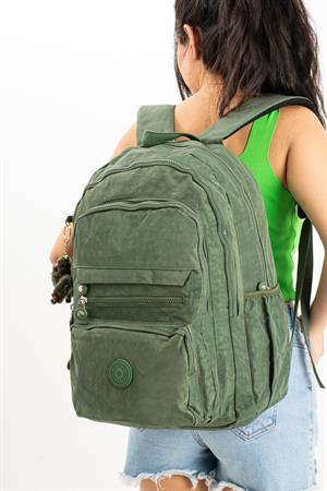 Ultra Hafif Çok Cepli Krinkıl Sırt Çantası Unisex Yeşil(Model: 571-3B)