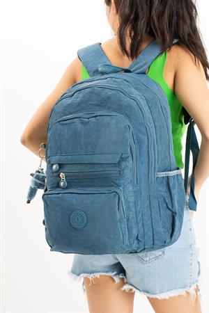 Ultra Hafif Çok Cepli Krinkıl Sırt Çantası Unisex Mavi (Model: 571-3B)