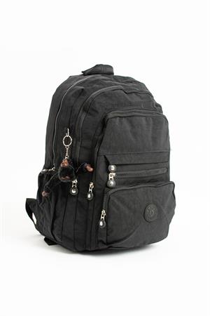 Ultra Hafif Çok Cepli Krinkıl Sırt Çantası Unisex Siyah (Model: 571-3B)