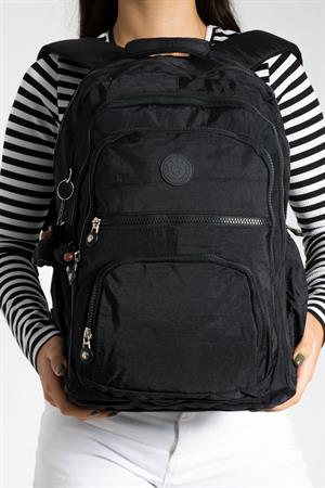 Ultra Hafif Çok Cepli Krinkıl Sırt Çantası Unisex Siyah (Model: 571-2C)