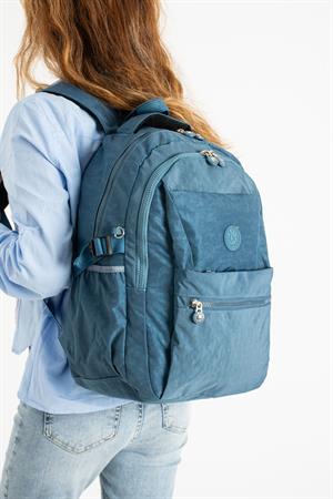 Ultra Hafif Çok Cepli Krinkıl Sırt Çantası Unisex Mavi (Model:571-3A)