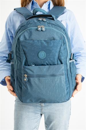 Ultra Hafif Çok Cepli Krinkıl Sırt Çantası Unisex Mavi (Model:571-3A)