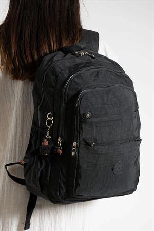 Ultra Hafif Çok Cepli Krinkıl Sırt Çantası Unisex Siyah (Model: 571-2B)