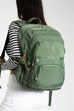 Ultra Hafif Çok Cepli Krinkıl Sırt Çantası Unisex Yeşil (Model: 571-2C)