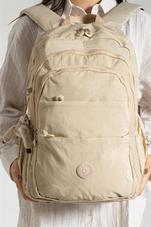 Ultra Hafif Çok Cepli Krinkıl Sırt Çantası Vizon (Model: 571-2B)