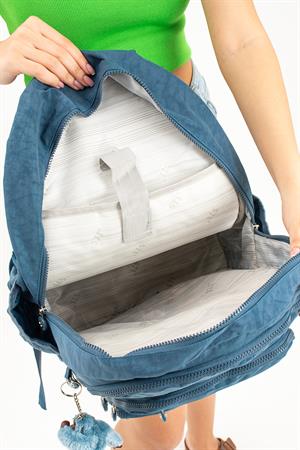 Ultra Hafif Çok Cepli Krinkıl Sırt Çantası Unisex Mavi (Model: 571-3B)