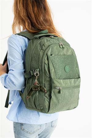 Ultra Hafif Çok Cepli Krinkıl Sırt Çantası Unisex Yeşil (Model: 571-3A)