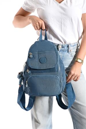 Ultra Hafif Çok Cepli Küçük Boy Sırt Çantası Unisex Mavi (Model: 571-4G)