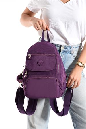 Ultra Hafif Çok Cepli Küçük Boy Sırt Çantası Unisex Mor (Model: 571-4G)