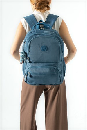 Ultra Hafif Çok Cepli Orta Boy Sırt Çantası Mavi Model: (571-3M)