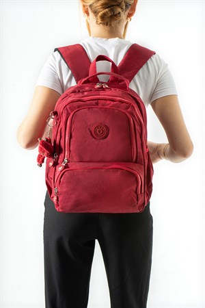 Ultra Hafif Çok Cepli Orta Boy Sırt Çantası Kırmızı Model: (571-4H)
