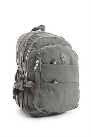 Ultra Hafif Çok Cepli Orta Boy Sırt Çantası Unisex Gri (Model: 571-4C)