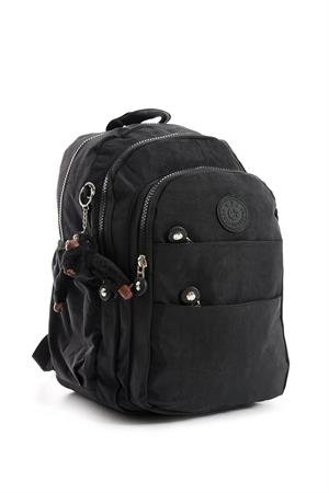 Ultra Hafif Çok Cepli Orta Boy Sırt Çantası Unisex Siyah (Model: 571-4C)