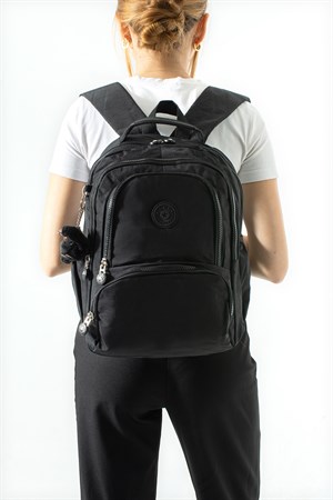 Ultra Hafif Çok Cepli Orta Boy Sırt Çantası Siyah Model: (571-4H)