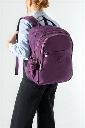 Ultra Hafif Çok Cepli Orta Boy Sırt Çantası Mor Model: (571-3K)