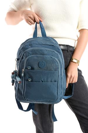 Ultra Hafif Çok Cepli Orta Boy Sırt Çantası Unisex Mavi (Model: 571-4C)