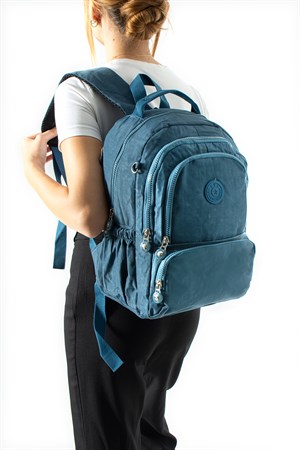 Ultra Hafif Çok Cepli Orta Boy Sırt Çantası Mavi Model: (571-4H)