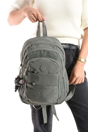 Ultra Hafif Çok Cepli Orta Boy Sırt Çantası Unisex Gri (Model: 571-4C)