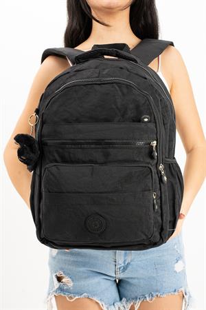 Ultra Hafif Çok Cepli Orta Boy Sırt Çantası Unisex Siyah (Model: 571-3E)