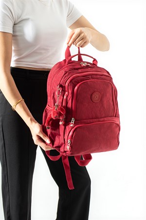 Ultra Hafif Çok Cepli Orta Boy Sırt Çantası Kırmızı Model: (571-4H)