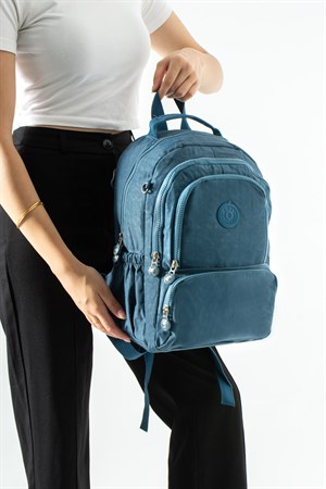 Ultra Hafif Çok Cepli Orta Boy Sırt Çantası Mavi Model: (571-4H)
