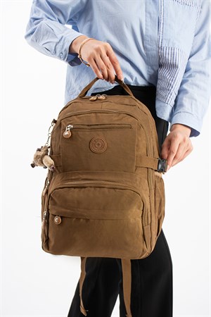 Ultra Hafif Çok Cepli Orta Boy Sırt Çantası Taba Model: (571-3R)