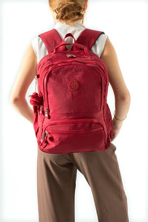 Ultra Hafif Çok Cepli Orta Boy Sırt Çantası Kırmızı Model: (571-3M)