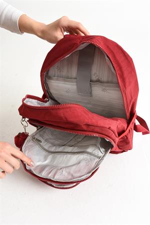 Ultra Hafif Çok Cepli Orta Boy Sırt Çantası Kırmzı (Model: 571-4D)