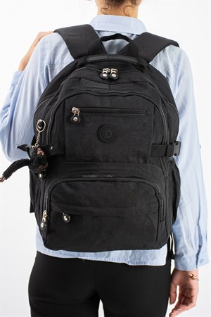 Ultra Hafif Çok Cepli Orta Boy Sırt Çantası Siyah Model: (571-3R)