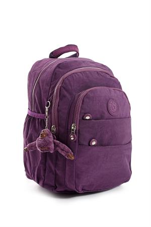 Ultra Hafif Çok Cepli Orta Boy Sırt Çantası Unisex Mor (Model: 571-4C)