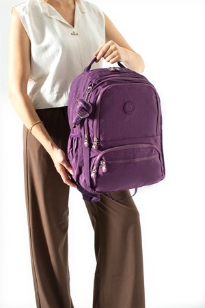 Ultra Hafif Çok Cepli Orta Boy Sırt Çantası Mor Model: (571-3M)