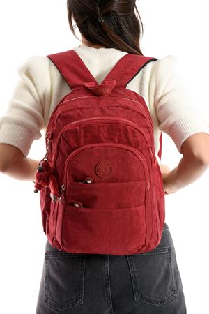 Ultra Hafif Çok Cepli Orta Boy Sırt Çantası Unisex Kırmızı (Model: 571-4C)