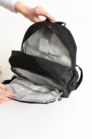 Ultra Hafif Çok Cepli Orta Boy Sırt Çantası Unisex Siyah (Model: 571-4D)