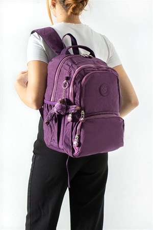 Ultra Hafif Çok Cepli Orta Boy Sırt Çantası Mor Model: (571-4H)