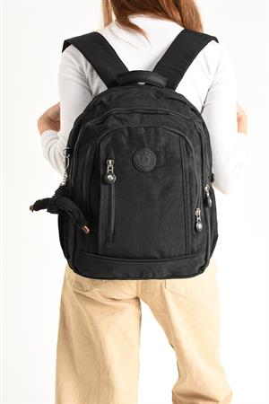 Ultra Hafif Çok Cepli Orta Boy Sırt Çantası Unisex Siyah (Model: 571-4D)