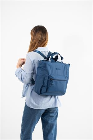 Ultra Hafif Çok Cepli, Çok Bölmeli Sırt ve El Çantası Mavi (Model:571-9S)