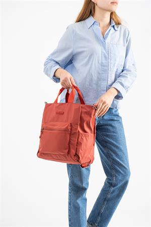 Ultra Hafif Çok Cepli, Çok Bölmeli Sırt ve El Çantası Kiremit (Model:571-9S)