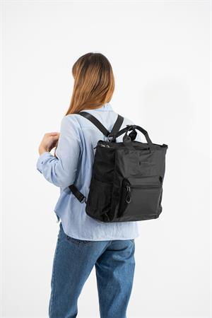 Ultra Hafif Çok Cepli, Çok Bölmeli Sırt ve El Çantası Siyah (Model:571-9S)