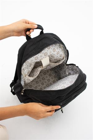Ultra Hafif Çok Cepli Su Geçirmez Sırt Çantası Unisex Siyah (Model: 571-2E) 