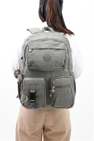 Ultra Hafif Çok Cepli Su Geçirmez Sırt Çantası Unisex Gri (Model: 571-1K)