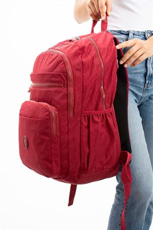 Ultra Hafif Çok Cepli Su Geçirmez Sırt Çantası Unisex Kırmızı (Model: 571-1B)