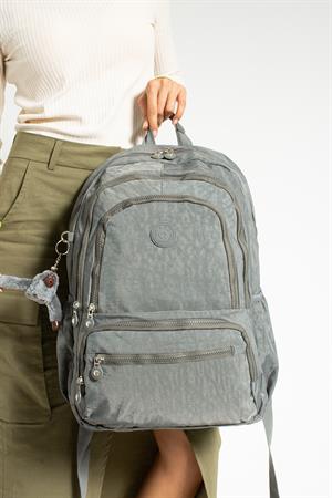 Ultra Hafif Çok Cepli Su Geçirmez Sırt Çantası Unisex Gri (Model: 571-1G)