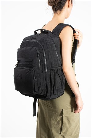 Ultra Hafif Çok Cepli Su Geçirmez Sırt Çantası Unisex Siyah (Model: 571-2F)