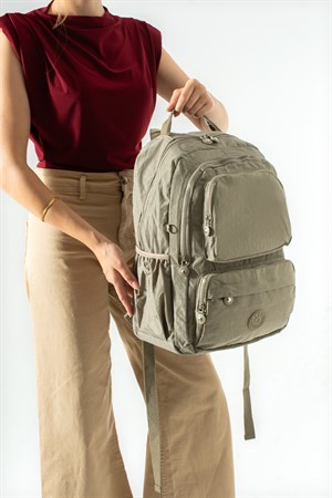 Ultra Hafif Çok Cepli Su Geçirmez Sırt Çantası Unisex Vizon (Model: 571-2H)