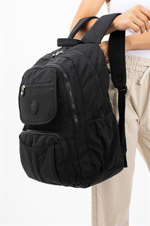 Ultra Hafif Çok Cepli Su Geçirmez Sırt Çantası Unisex Siyah (Model: 571-2E) 