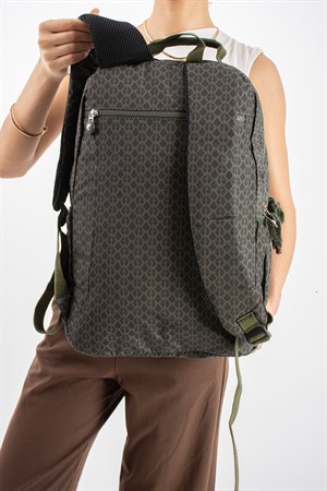 Ultra Hafif Çok Cepli Su Geçirmez Sırt Çantası Unisex Desenli Yeşil (Model: 571-1D)