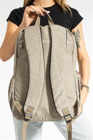 Ultra Hafif Çok Cepli Su Geçirmez Sırt Çantası Unisex Vizon (Model: 571-1D)