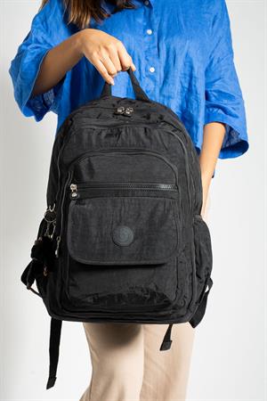 Ultra Hafif Çok Cepli Su Geçirmez Sırt Çantası Unisex Siyah (Model:571-2A)