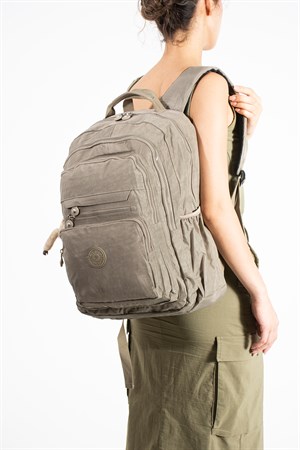 Ultra Hafif Çok Cepli Su Geçirmez Sırt Çantası Unisex Vizon (Model: 571-2F)