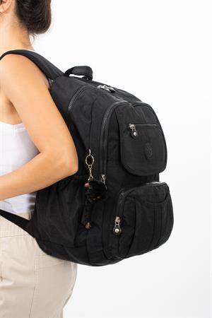 Ultra Hafif Çok Cepli Su Geçirmez Sırt Çantası Unisex Siyah (Model: 571-2E) 